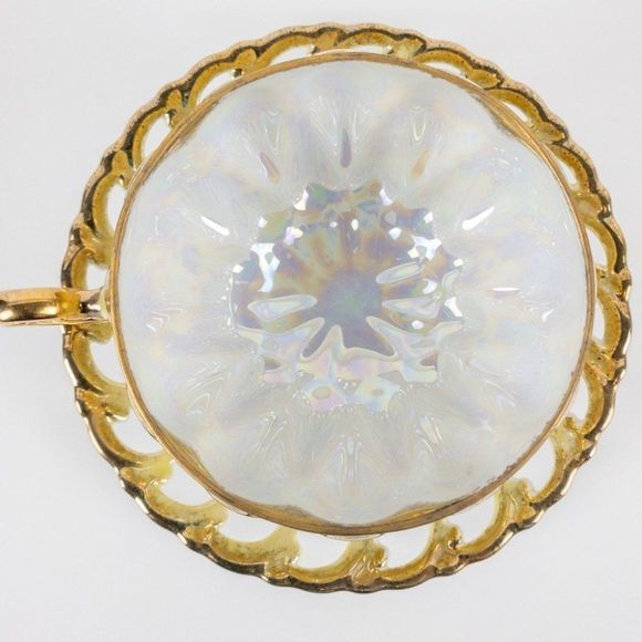 Vintage Royal Sealy Tea Cup in Luster Yellow with Gold and Iridescent Accents - Picture 2 of 8